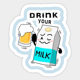 24 Drink Your Milk Sticker